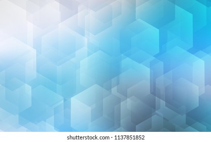 Light BLUE vector texture with colorful hexagons. White background with colorful hexagons. New template for your brand book.
