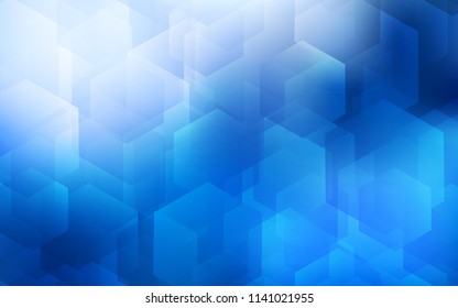 Light BLUE vector texture with colorful hexagons. Illustration with set of colorful hexagons. Beautiful design for your business advert.
