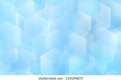 Light BLUE vector texture with colorful hexagons. Glitter abstract illustration in hexagonal style. Pattern for ads, leaflets.