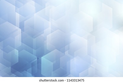 Light BLUE vector texture with colorful hexagons. Illustration with set of colorful hexagons. New template for your brand book.