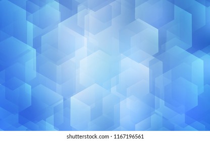 Light BLUE vector texture with colorful hexagons. Glitter abstract illustration in hexagonal style. Pattern for texture of wallpapers.