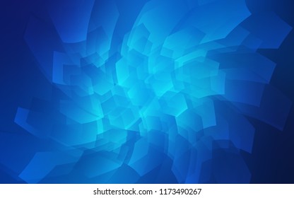 Light BLUE vector texture with colorful hexagons. Glitter abstract illustration in hexagonal style. New design for website's poster, banner.