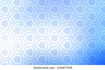 Light BLUE vector texture with colorful hexagons. Illustration of colored hexagons on blur surface. New template for your brand book.