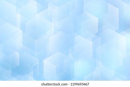 Light BLUE vector texture with colorful hexagons. Illustration with set of colorful hexagons. New design for website's poster, banner.
