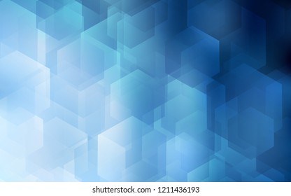 Light BLUE vector texture with colorful hexagons. Abstract illustration with colorful hexagons. Pattern can for your ad, booklets.