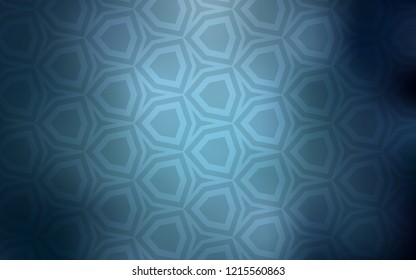 Light BLUE vector texture with colorful hexagons. Illustration of colored hexagons on blur surface. Pattern for ads, leaflets.