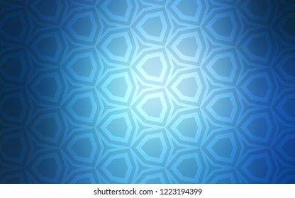 Light BLUE vector texture with colorful hexagons. Illustration of colored hexagons on blur surface. Design for your business advert.