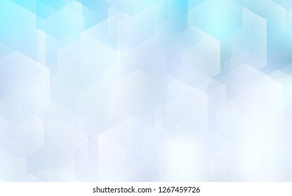 Light BLUE vector texture with colorful hexagons. Design in abstract style with hexagons. Pattern for texture of wallpapers.