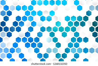 Light BLUE vector texture with colorful hexagons. Glitter abstract illustration in hexagonal style. Pattern can for your ad, booklets.