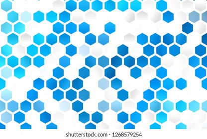 Light BLUE vector texture with colorful hexagons. Colorful hexagons on white backdrop. Pattern for ads, leaflets.