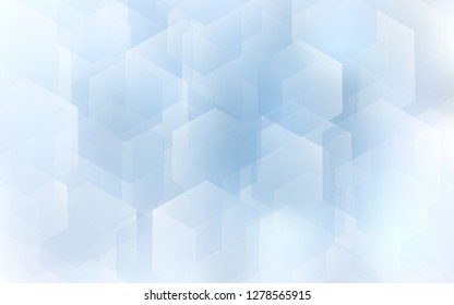 Light BLUE vector texture with colorful hexagons. Glitter abstract illustration in hexagonal style. Pattern for ads, leaflets.