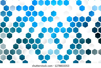 Light BLUE vector texture with colorful hexagons. Glitter abstract illustration in hexagonal style. Pattern can for your ad, booklets.