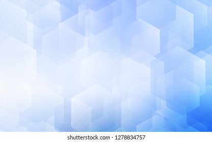 Light BLUE vector texture with colorful hexagons. Illustration of colored hexagons on white surface. New design for website's poster, banner.