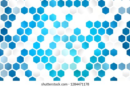 Light BLUE vector texture with colorful hexagons. Glitter abstract illustration in hexagonal style. Pattern can for your ad, booklets.