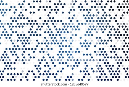 Light BLUE vector texture with colorful hexagons. Illustration of colored hexagons on white surface. New design for website's poster, banner.