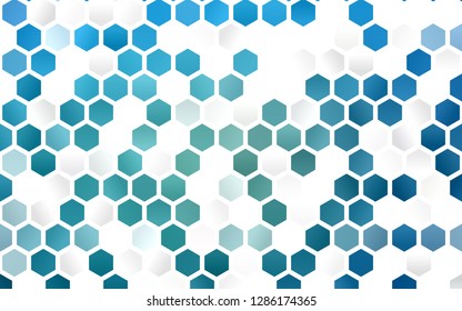 Light BLUE vector texture with colorful hexagons. Abstract illustration with colorful hexagons. Pattern for texture of wallpapers.