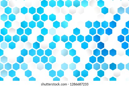 Light BLUE vector texture with colorful hexagons. Glitter abstract illustration in hexagonal style. Pattern can be used for landing pages.