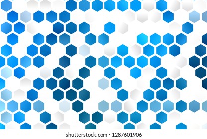 Light BLUE vector texture with colorful hexagons. Glitter abstract illustration in hexagonal style. New template for your brand book.