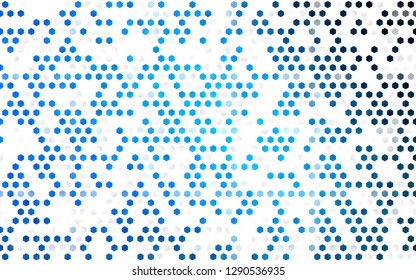 Light BLUE vector texture with colorful hexagons. Illustration with set of colorful hexagons. New design for website's poster, banner.