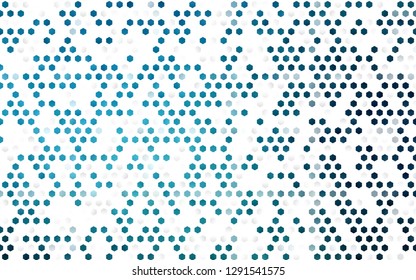 Light BLUE vector texture with colorful hexagons. Glitter abstract illustration in hexagonal style. Pattern for ads, leaflets.