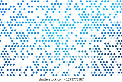 Light BLUE vector texture with colorful hexagons. Illustration with set of colorful hexagons. Beautiful design for your business advert.