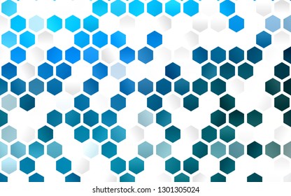 Light BLUE vector texture with colorful hexagons. Illustration with set of colorful hexagons. Pattern can be used for landing pages.