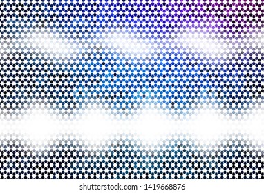 Light BLUE vector texture with colorful hexagons. Abstract illustration with colorful hexagons. Design for your business advert.