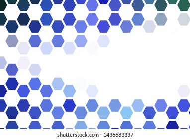 Light BLUE vector texture with colorful hexagons. Blur background with colorful hexagons. Pattern for your ad, booklets.