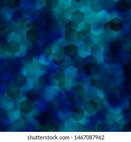 Light BLUE vector texture with colorful hexagons. Glitter abstract illustration in hexagonal style. Pattern for landing pages.