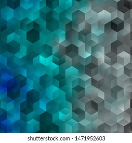 Light BLUE vector texture with colorful hexagons. Illustration with set of colorful hexagons. Design for website posters, banners.