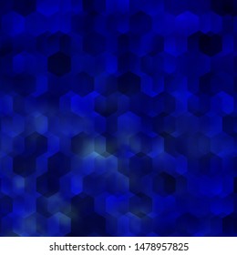 Light BLUE vector texture with colorful hexagons. Colorful hexagons on blur backdrop. Pattern for texture of wallpapers.