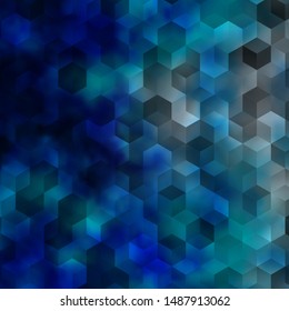 Light BLUE vector texture with colorful hexagons. Blur background with colorful hexagons. Pattern for your ad, booklets.