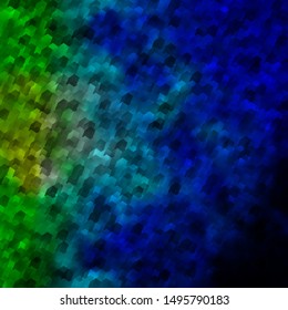 Light BLUE vector texture with colorful hexagons. Colorful hexagons on blur backdrop. Pattern for ads, leaflets.