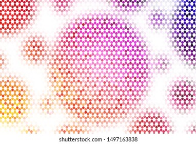 Light BLUE vector texture with colorful hexagons. Design in abstract style with hexagons. Pattern for your ad, booklets.