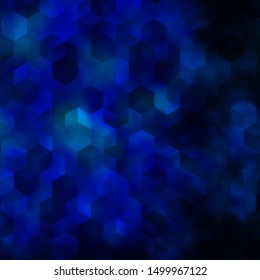 Light BLUE vector texture with colorful hexagons. Colorful hexagons on blur backdrop. Design for website posters, banners.