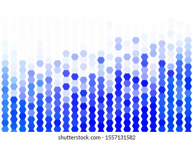 Light BLUE vector texture with colorful hexagons. Illustration with set of colorful hexagons. Pattern for texture of wallpapers.