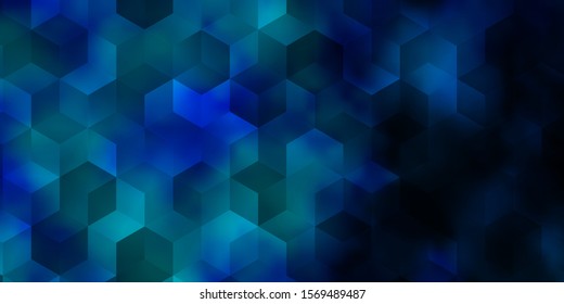 Light BLUE vector texture with colorful hexagons. Blur background with colorful hexagons. Pattern for your ad, booklets.