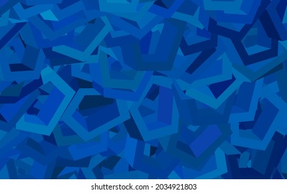 Textura vectorial AZUL ligera con hexágonos coloridos. Ilustración abstracta brillante en estilo hexagonal. Diseño para afiches y banners de sitios web.