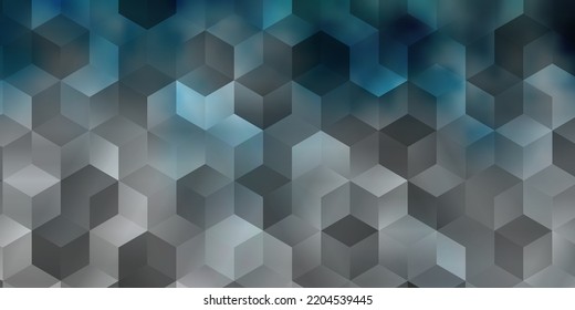 Textura vectorial AZUL ligera con hexágonos coloridos. Desenfoque del fondo con hexágonos coloridos. Diseño para afiches y banners de sitios web.