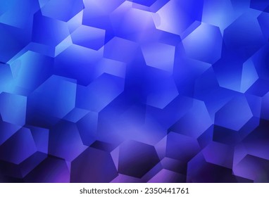Textura vectorial AZUL ligera con hexágonos coloridos. Ilustración abstracta brillante en estilo hexagonal. Diseño para afiches y banners de sitios web.