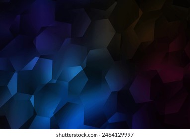 Light BLUE vector texture with colorful hexagons. Glitter abstract illustration in hexagonal style. Pattern for texture of wallpapers.