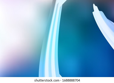 Textura vectorial AZUL claro con líneas curvas. Una elegante ilustración brillante con gradiente.  Una plantilla completamente nueva para su diseño.