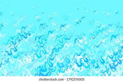 Light BLUE vector texture with curved lines. Smart illustration in abstract style with gradient lines.  Brand new design for your ad.
