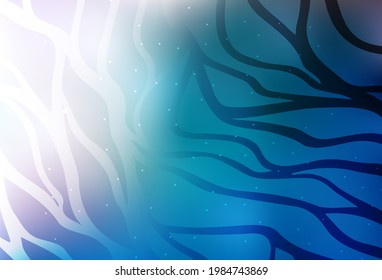 Light BLUE vector texture with curved lines. Shining colorful illustration in simple curve style. Simple template for your design.