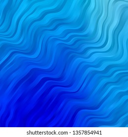 Light BLUE vector texture with curves. Colorful illustration in circular style with lines. Pattern for booklets, leaflets.