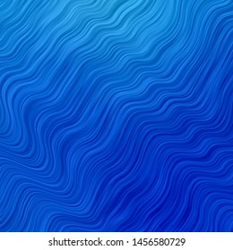 Light BLUE vector texture with curves. Illustration in abstract style with gradient curved.  Design for your business promotion.