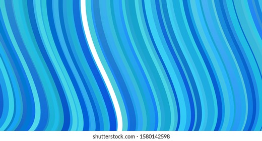 Light BLUE vector texture with curves. Abstract illustration with bandy gradient lines. Template for cellphones.