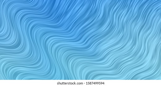 Light BLUE vector texture with curves. Abstract gradient illustration with wry lines. Template for cellphones.