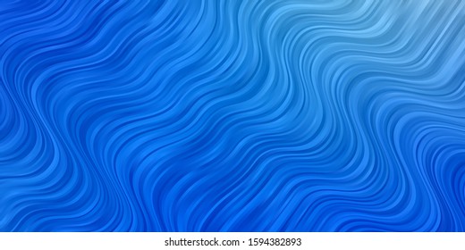 Light BLUE vector texture with curves. Gradient illustration in simple style with bows. Best design for your ad, poster, banner.