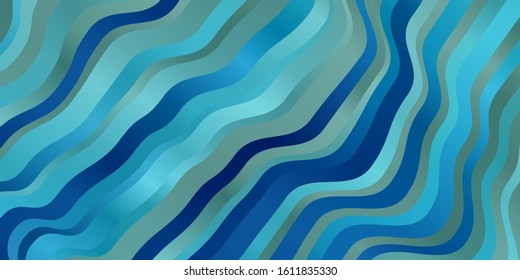 Light BLUE vector texture with curves. Brand new colorful illustration with bent lines. Pattern for commercials, ads.